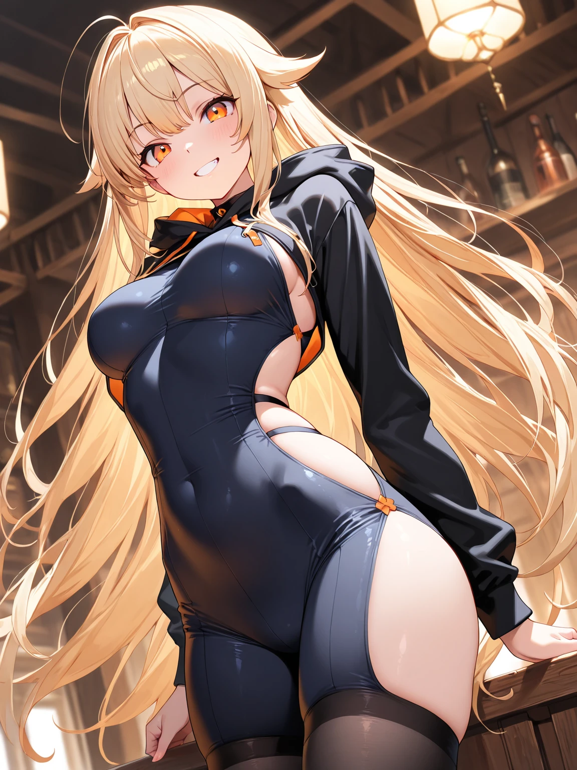 Foxgirl, fox tail, (neon lighting:1.2), super sexy mini clothes, revasling body, (centered in frame), highly detailed, 8k wallpaper, (detailed face and eyes:1.4), (detailed hair:1.3), (warm lighting:1.5), full body view, (huge breasts:1.2).