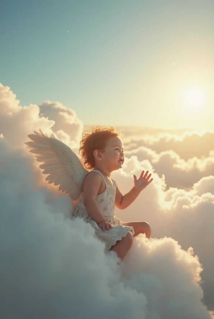 Animated little angel in the sky