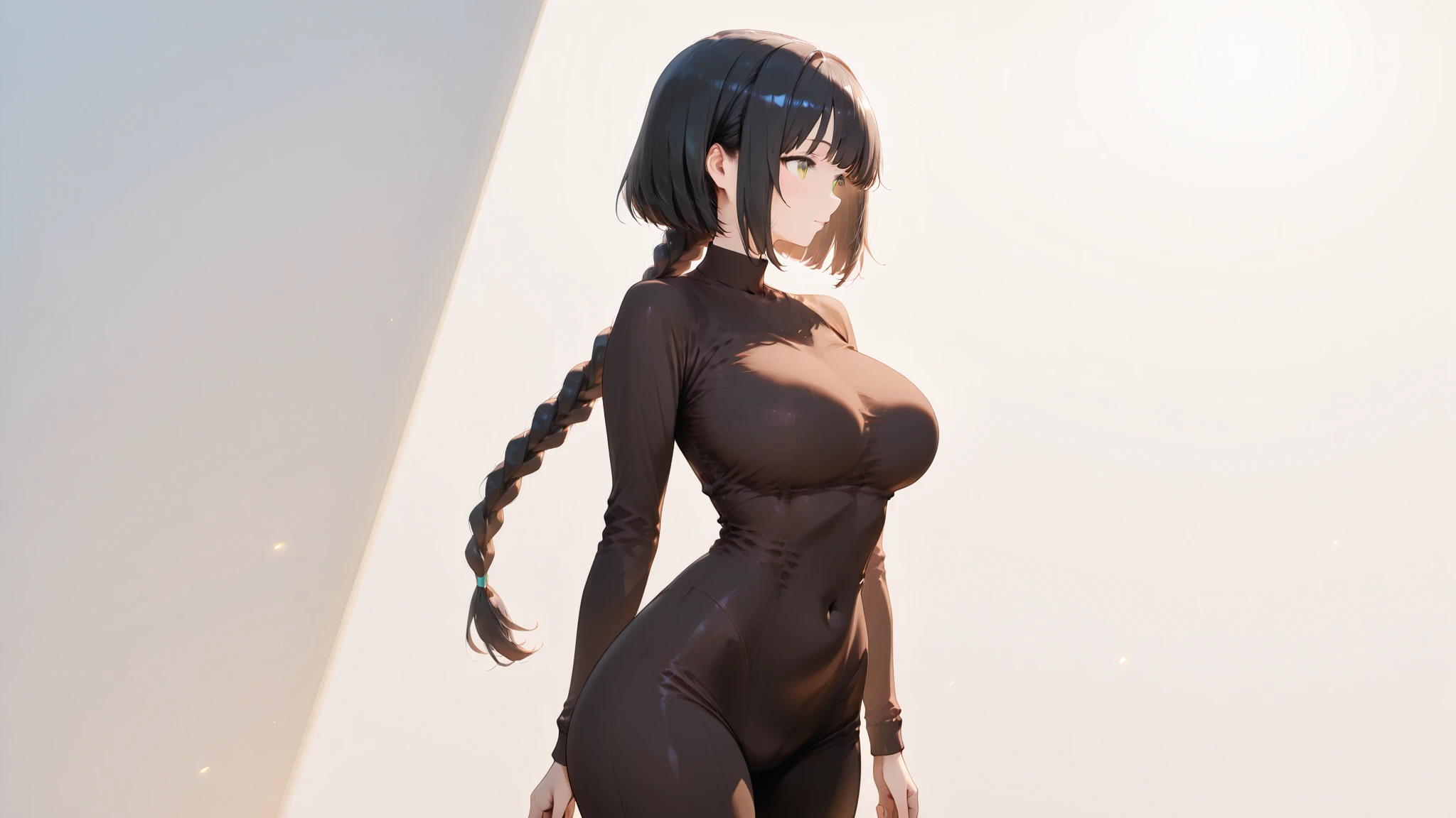 1girl, (solo:1.2), (cowboy shot:1.2), (looking at viewer:1.3),
<lora:Yoruichi [justTNP - v1.0]:1.0> shihouin yoruichi, dark skin, (dark-skinned female:1.2), ponytail, black leotard, leotard, thighhighs, purple hair, black hair, yellow eyes, detached sleeves, black thighhighs, black sleeves, halterneck, black clothes, bare shoulders, large breasts, curvy, athletic, toned
BREAK <lora:Ishikei [MockAi - v1.0]:0.9> ishikei, soft shading, anime aesthetic, shiny skin, clean lineart, detailed eyes, highly detailed shading
BREAK intricate details, (masterpiece:1.3), (best quality:1.3), (perfect anatomy:1.4) BREAK, (beautiful white clouds:1.3), puffy clouds, white sky