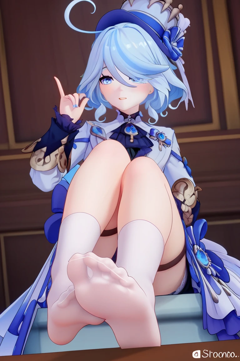 1 Girl,Shy,barefoot,white blue hair,blue eyes,Sitting on the Earth,line-up,line-upGiga,city building,line-upCity,Look up from the bottom up，whole body