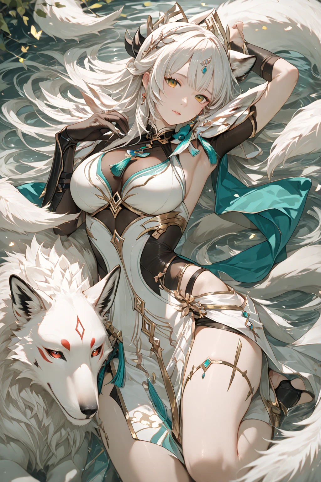 masterpiece,(Highest quality),Very detailed,female、Wolf Beastman