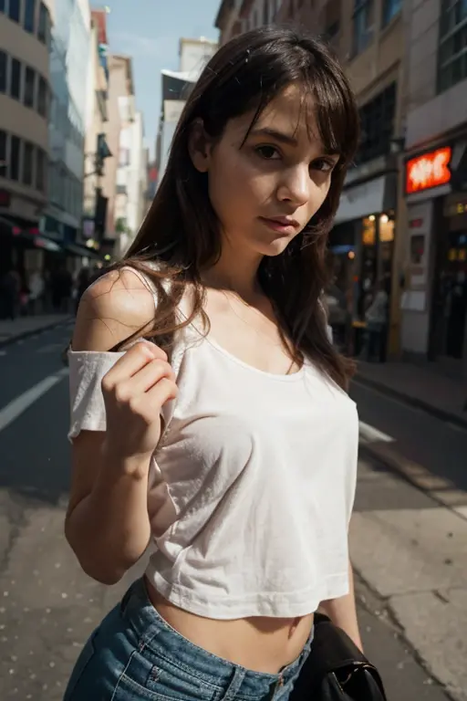 (best Quality:1.4), (hyper quality:1.2), Raw photo, (Realistic, Photorealsitic:1.37), Professional Photography, Cinematic Light, 1girl, solo, super fucking beautiful, extremely cute, Amazing face and eyes, ((topless nude)), small breasts,open air background, full body, vagina shot.