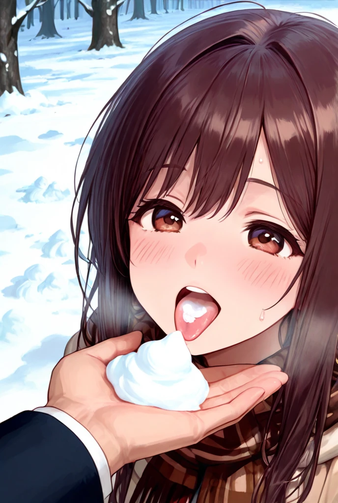 14 year old girl, penis in her mouth, covered in cum, nsfw 