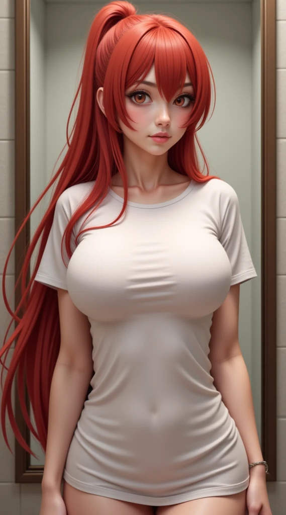 (full_body)、Woman、red_background、(big_breasts:1.5)、Detailed、POP、vivid、pose:1.2、Open chest