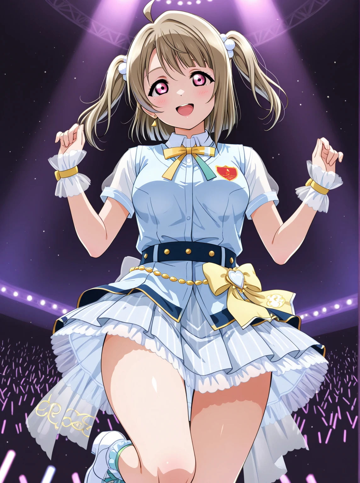 
((masterpiece、Highest quality、Official Art、Unity 8ｋwallpaper))、snap shot、Idol Concert、Concert Stage、(3 to 5 cute naked girls、12 years old、smile、Sing with a microphone、dance、Ribbon headband、Ultra mini skirt:1.2、Idol Costumes:1.2 )、Exposing the breasts、Hair of different colorr.々Hair style、(((Full nudity、Pussy、cute)))、(Sweat a lot、Glowing Skin)、Anime key visual, ((The characters are unique))