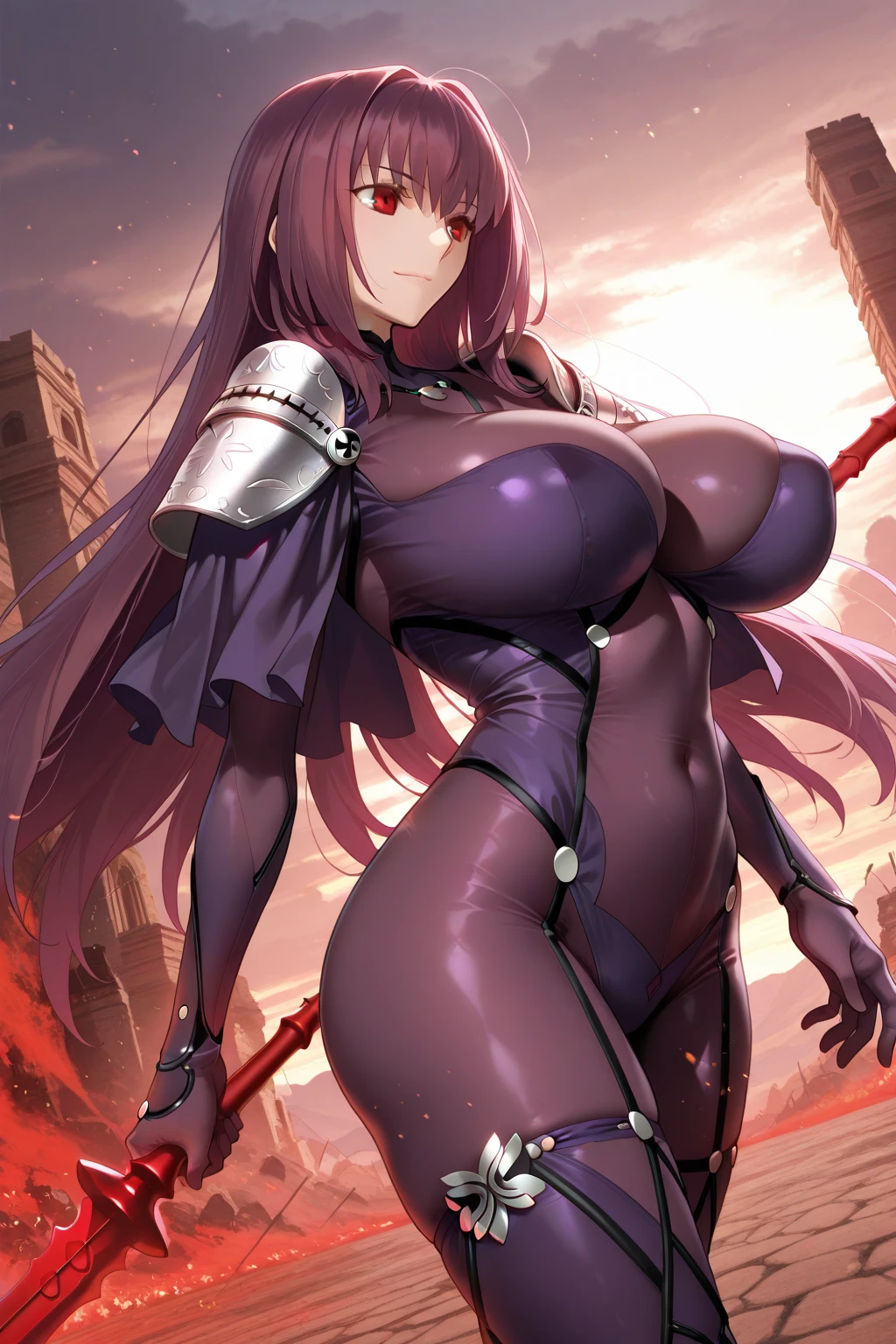 (masterpiece, best quality, detailed), 1girl, solo, looking at viewer, hkingrid, dark skin, purple lipstick,
(valkyrie, winged helmet, armored dress), wings, thighhighs, helmet, ship, ocean, waves, seagull, cloudy sky, fisheye, hands on hips, parted lips, serious
