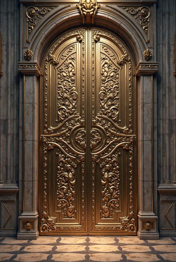 best quality, super fine, 16k, RAW photo, photorealistic, incredibly absurdres, extremely detailed, delicate, flashy and dynamic depiction, 3D, Northern Renaissance style, The entrance to hell or The entrance to heaven, jet black, shining silver plated, shining gold plated, complicated, strange, mysterious