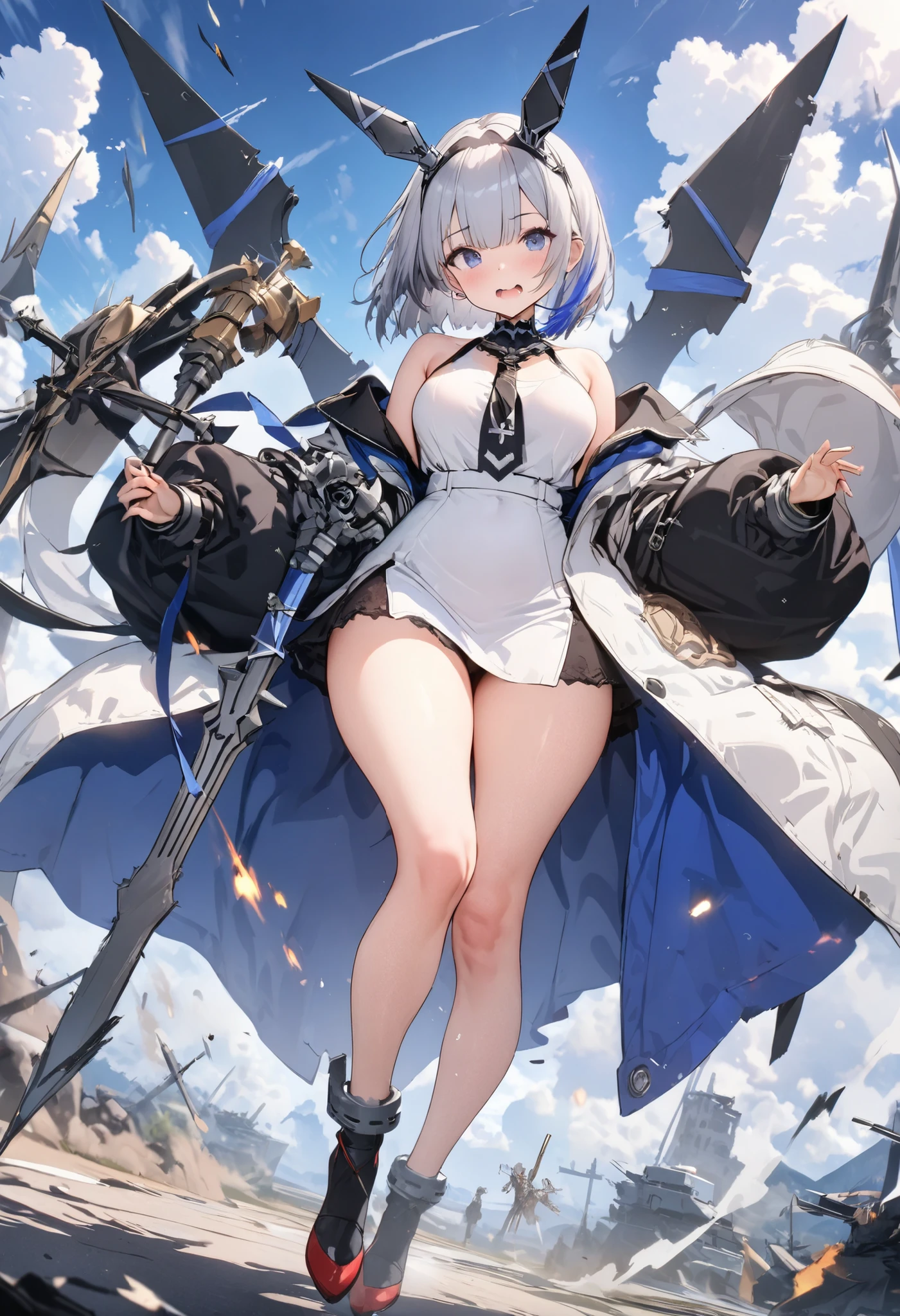 (masterpiece), best quality, expressive eyes, perfect face, 1 male, (fat), solo, Full body, precise proportions, femboy, trap, bulge, flat chest, androgenous, girly boy, uke, chubby, large stomach, huge stomach, big belly, belly, white hair, curly hair, fluffy hair, hair bangs covering one side of the face, long hair, blue eyes, flat chested, thick thighs, standing, huge ass, wide hips, tall. --auto
