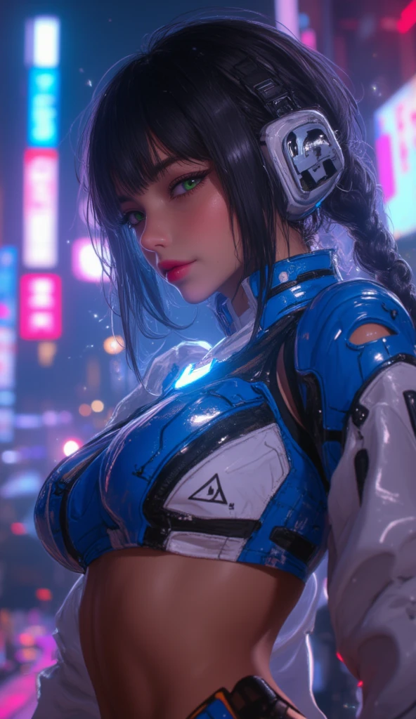 ((Best quality)), ((masterpiece)), (highly detailed:1.3), 3D, beautiful, (cyberpunk:1.6), in space, nebula, (holding_weapon:1.3), laser, (1Female mecha:1.3), sexy body, facing the audience, Glowing eyes, full body, (flying, swooping down, dynamic, motion blur: 1.4), (huge mech wings: 1.6), looking up, glowing_eyes, mecha, panorama, background is earth, nebula, space, particles, Reality, HDR (High Dynamic Range), Ray Tracing, NVIDIA RTX, Super Resolution, Unreal 5, Subsurface Scattering, PBR Textures, Post Processing, Anisotropic Filtering, Depth of Field, Maximum Clarity and Clarity, Multilayer Textures, Albedo and Specular maps, Surface shading, accurate simulation of light-material interaction, perfect proportions, Octane Render, two-tone lighting, large aperture, low ISO, white balance, rule of thirds, 8K RAW, efficient sub-pixel, sub-pixel volume product,  (best quality),(Japanese:0.5),(korean:0.8), (Liu Yi Fei:1.5) long hair, (big breast:1.2),(underboob:1.5), (white transparent lace mini skirt:1.5)