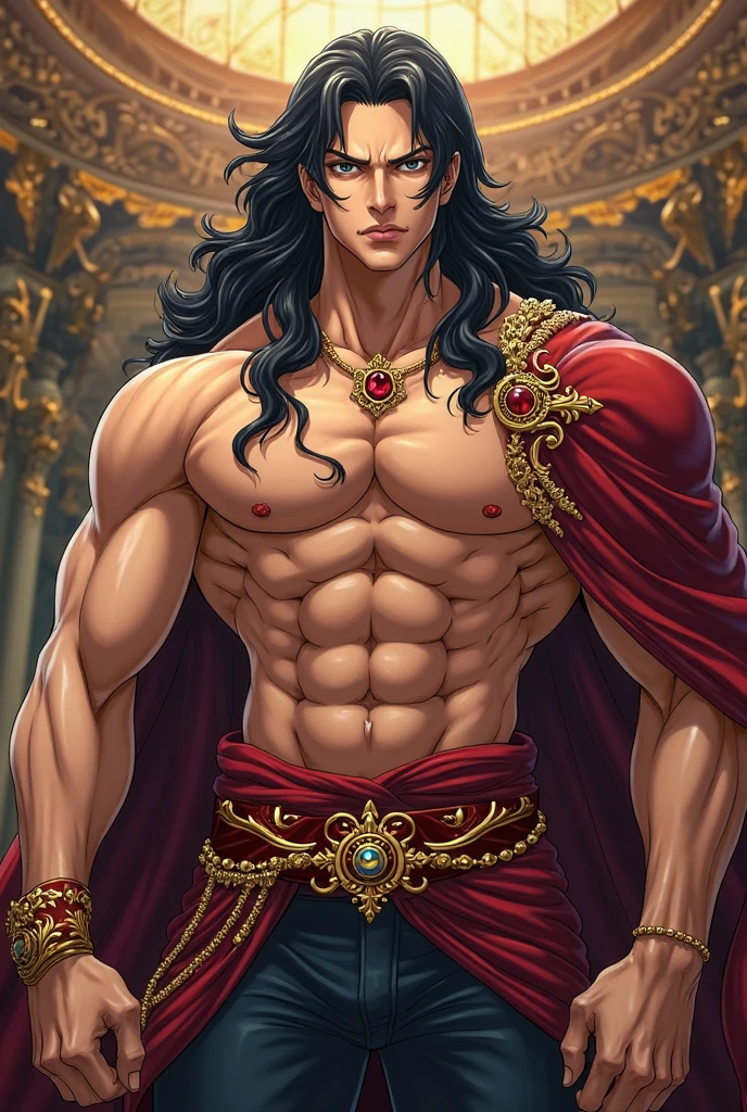 (8k,photorrealistic　RAW photograph　Maximum quality;1.4) (1 African boy) Super handsome king of the underworld　(lifelike face) 　(hair with flowers,  long hair in the wind )　slenderbody　Muscular and macho　big pink eyes　Aristocratic metallic costume with red flowers 　Red flower decoration　Fangs peeking out of the mouth　Pointed claws　a seductive gaze　Beautiful expression　A hyper-realistic　(King of the Underworld)　appealing　(real looking skin)　super high resolution　high détail　Luxury metallic red flower pants　Aura of red flowers emanating from the body　effect　red flowers metallic cover 