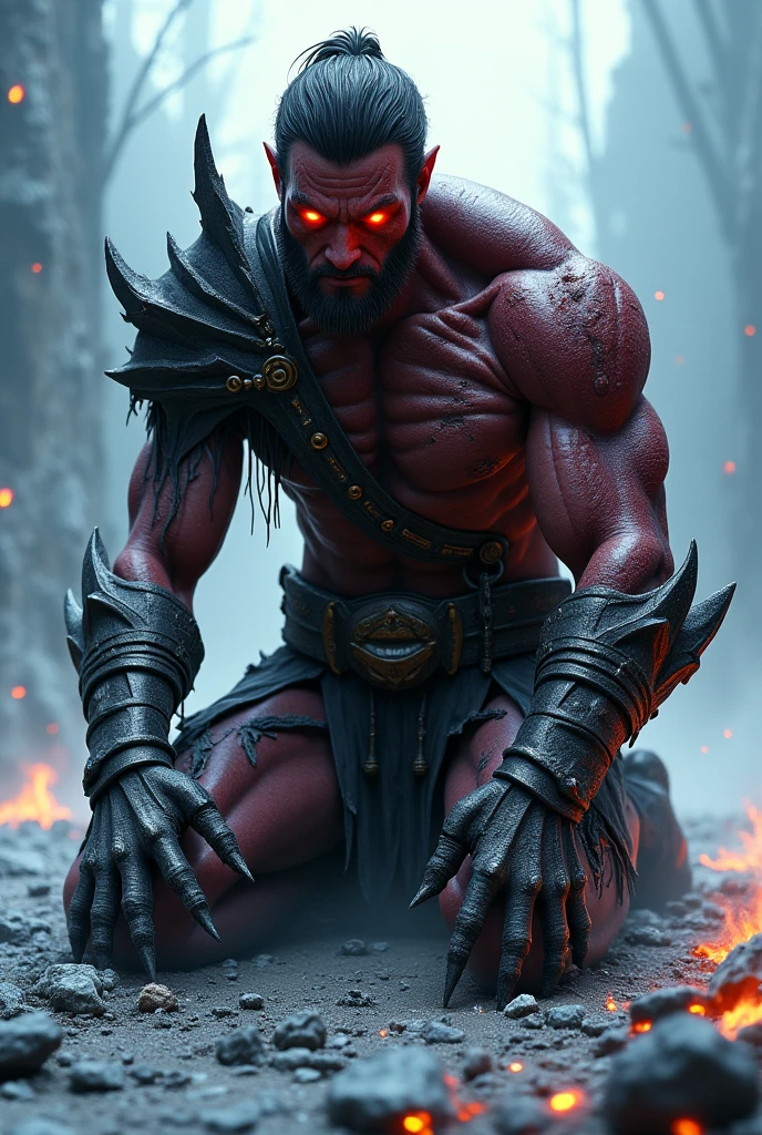 The antichrist 666 turned into a wrestling fighter