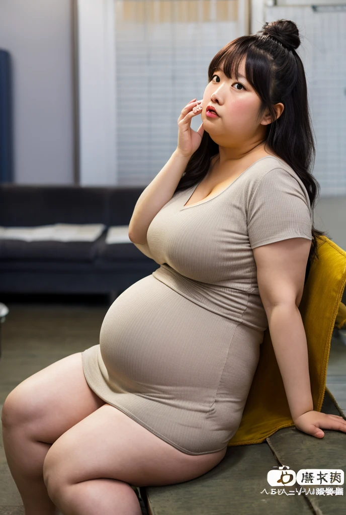 (1 female, Overweight, pilot, extremely fat, Chubby, Japanese, 4K, High resolution, masterpiece, highest quality,