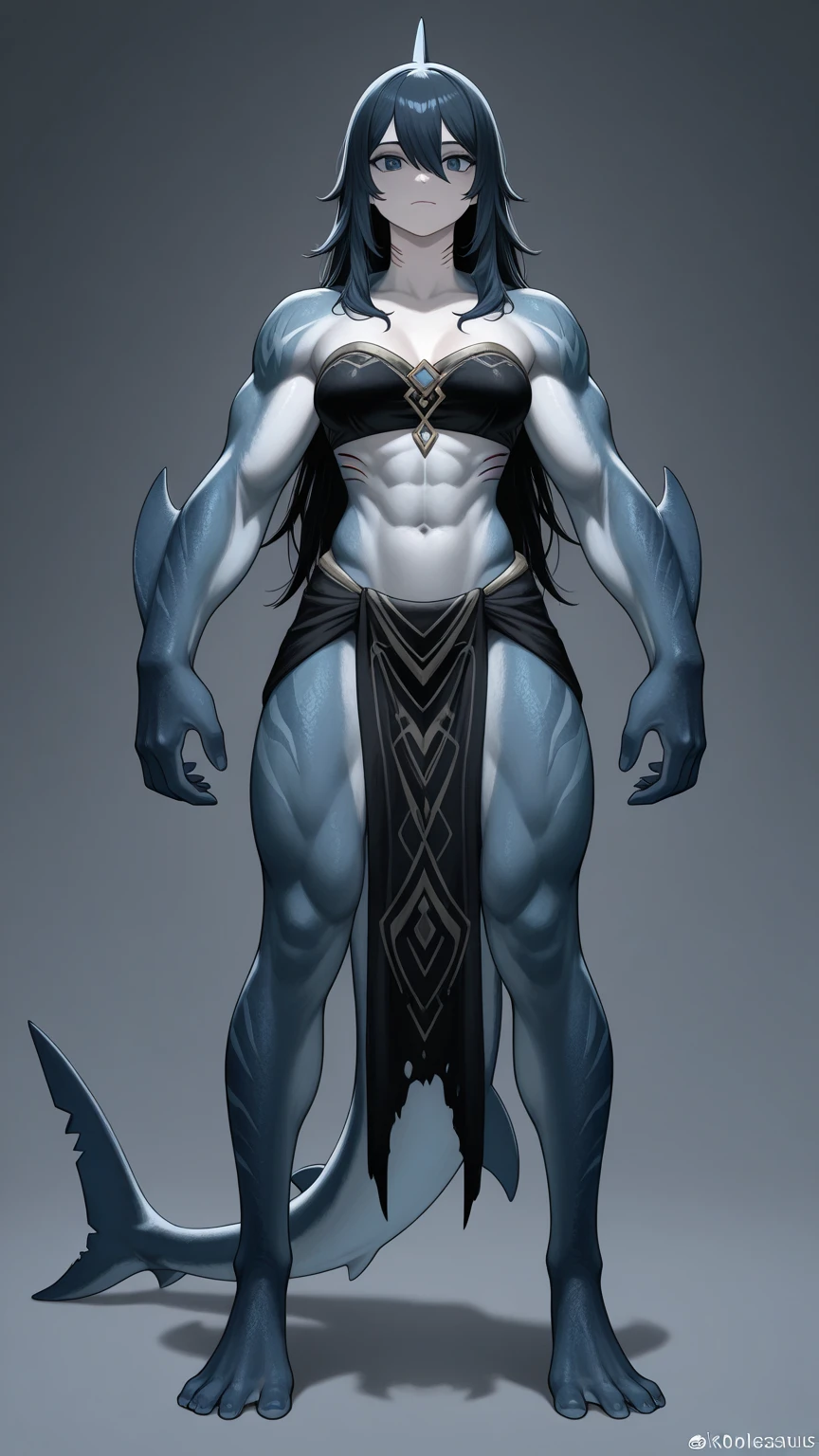 standind straight symmetrical, full body on bed barefoot, drow, elf, 1girl, mature, golden eyes, LONG MESSY hair, BIKINI, abs, big knockers, chain collar, stomach, NAVEL, BAREFEET