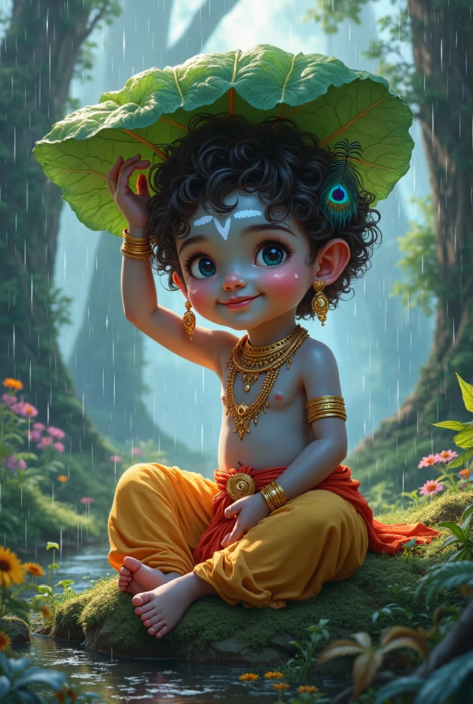 A boy Krishna better from the pot