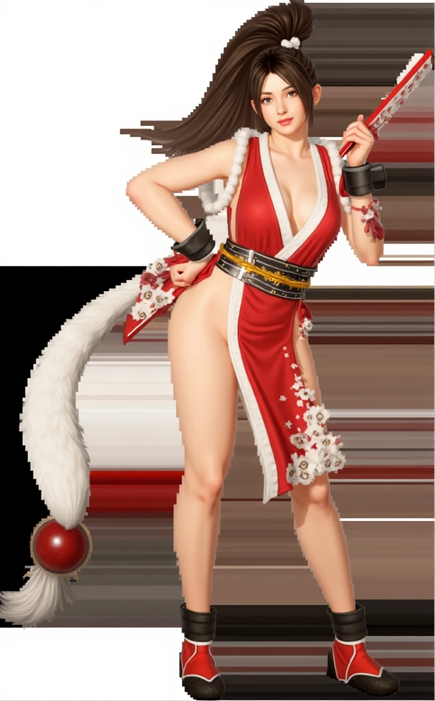 Mai shiranui, (melhor qualidade,ultra-detalhado),(realista:1.37), rosto lindo e detalhado, textura ultra-realista, rosto delicado, corpo delicado, batom vermelho, cores vivas. High definition, 8K. athletic body