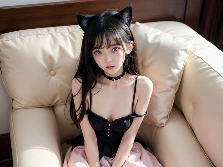 1girl, black_choker, black_dress, black_hair, breasts, choker, cleavage, dress, handgun, high_heels, jacket, lips, long_hair, medium_breasts, sitting, solo,assertive female,evil smile,cute,16 years old,high_heels,lips,realistic,straight long hair,tall,long legs,evil smile,erotic,tattoo,<lora:zhaoYurou:1>