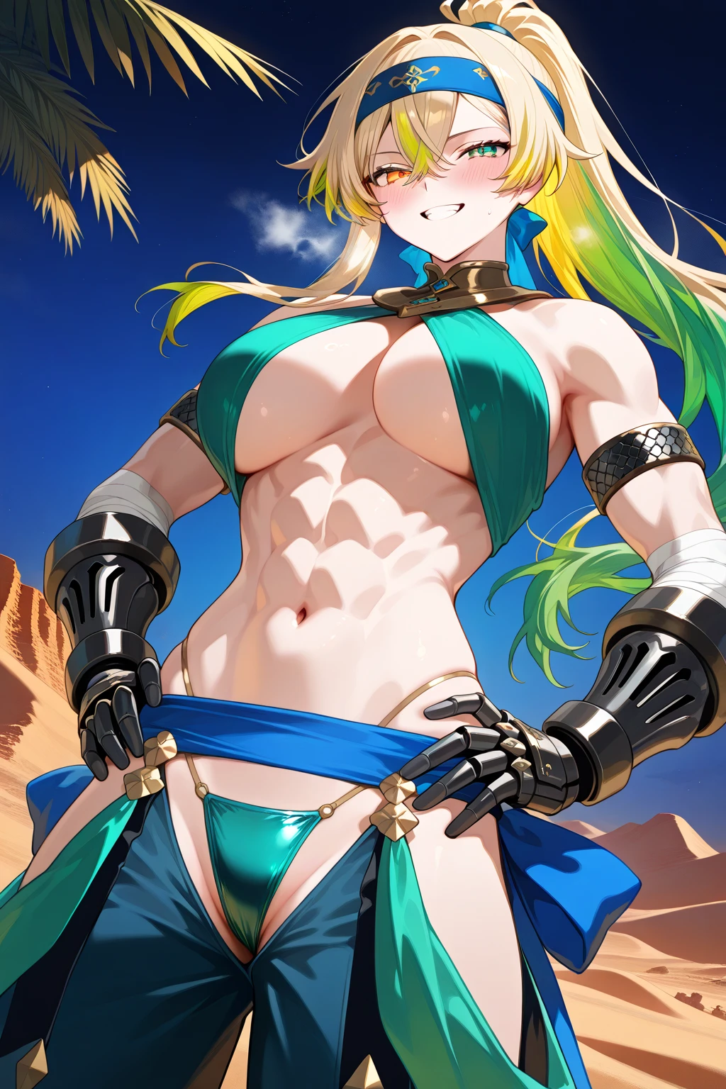 (masterpiece:1.2), (best quality:1.2), beautiful, high quality, (highres:1.1), detailed, extremely detailed 4K, perfect eyes, perfect face, perfect lighting, <lora:tool_addDetail:0.25>, (1girl, solo, teenager female), navel, 1girl, ((yellow high-leg bikini armour)), helm, fantasy village, outdoors, <lora:leco_BikiniArmor2_last:-1.5>, <lora:mlp_rainbowdash-10:1> (((rainbow dash, mlpdash))), (((rainbow hair, multicoloured hair))), long hair, purple eyes, medium breasts, looking at viewer, cameltoe, smile, embarrassed, arms behind back,