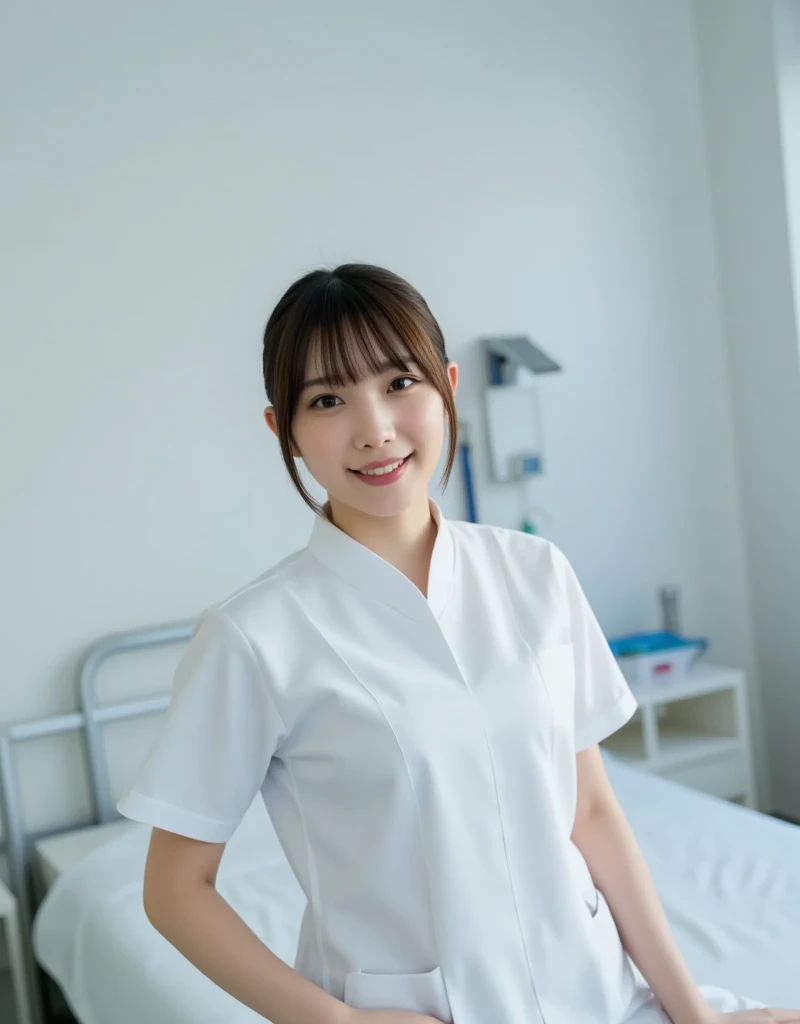 Unbelievably beautiful japanese girl, junior high school, (have a vaginal sex , Please insert penis into your pussy:1.3), neat and clean face, baby face, emotional happy smile face, A kind smile, ultra short hair, 15 years old, (Best Quality, 8K, master piece :1.3), (gleaming skin, Shiny hair:1.4), master piece, Best Quality, (Ultra-detailed), Wet and see-through nurse uniform