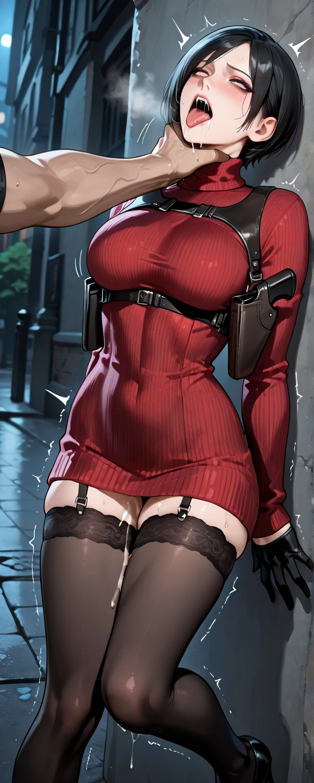 (8k, best quality, masterpiece:1.2), (realistic, photo-realistic:1.37), ultra-detailed, 1 girl,cute, solo, (tifa lockhart), (huge breasteautiful detailed eyes), (smile:1.2), (closed mouth), erotic pose, dancing, neon lights, cityscape, depth of field, dark intense shadows, sharp focus, cars, motion blur, motor bikes, depth of field, good composition, green glowing light, Final Fantasy VII, dating,(nose blush), single elbow pad, ankle boots, black hair, black thighhighs, red boots, elbow gloves, elbow pads, fingerless gloves, taut shirt, sports bra, (suspender black skirt), thighhighs, white tank top, full body, head rest, lips, pretty face, low-tied long hair, ((red_eyes)), yellow flowers, (night:1.3), intricate, bokeh, cinematic lighting, photon mapping, radiosity, physically-based rendering, (Tetsuya Nomura style), nsfw, perfect breasts