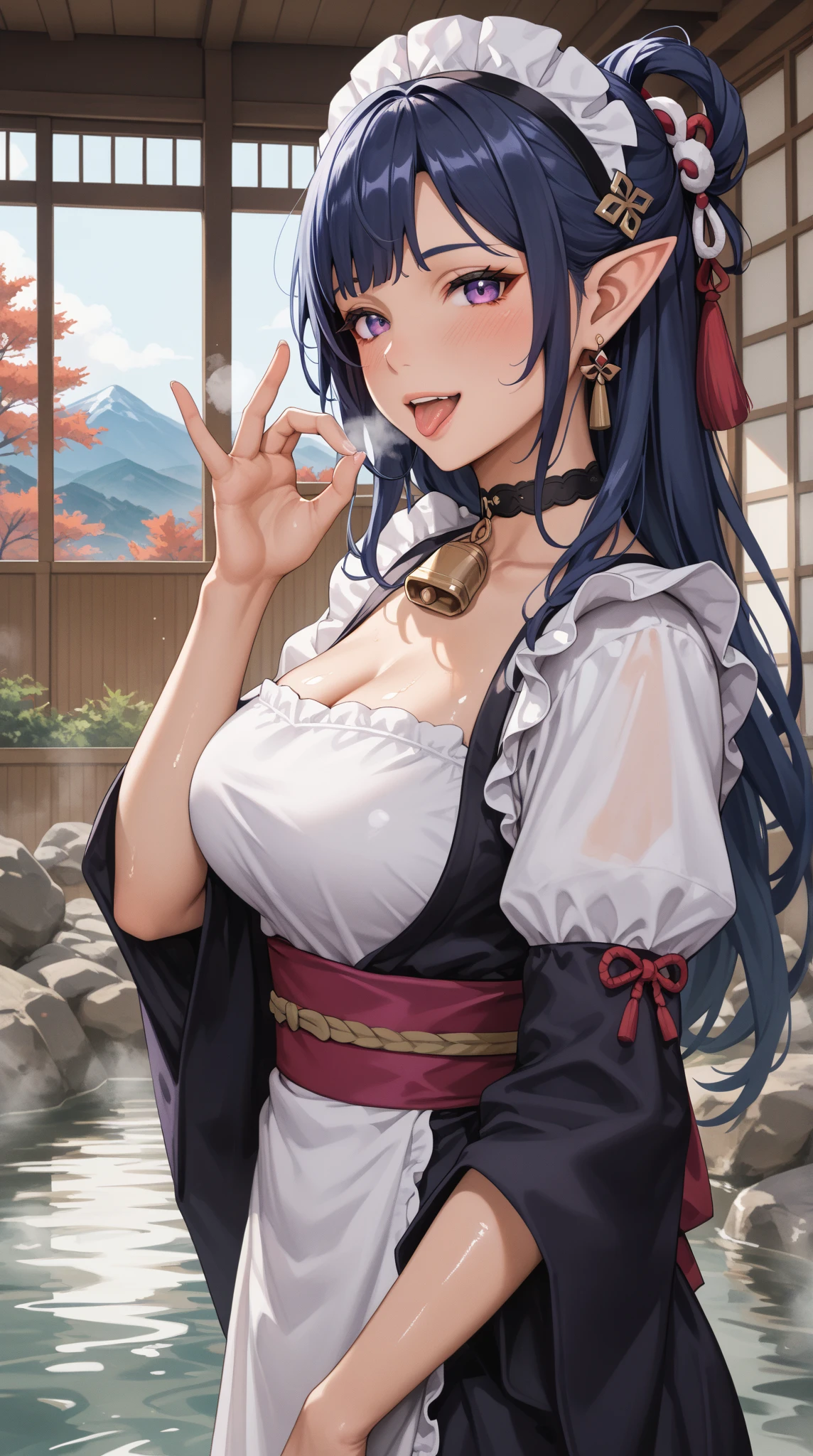 arafed asian woman sitting on a boat with a blue sweater, sexy girl, japanese model, japanese goddess, open shirt, cardigan, open v chest clothes, Yoshitomo Nara, revealing clothes, cleavage, sakimichan, generous cleavage open jacket, asian girl, japanese, breasts covered and sfw, blue sweater