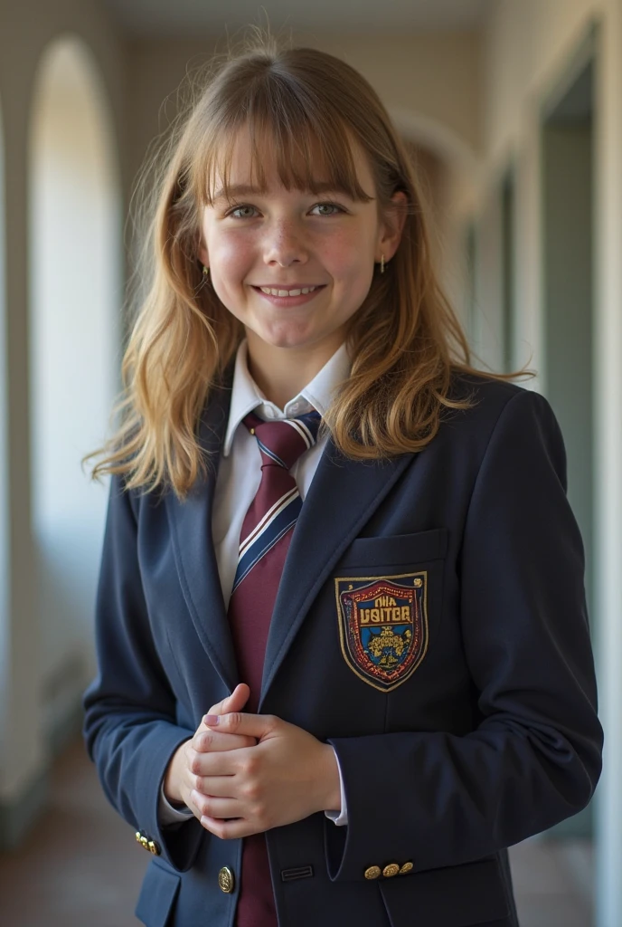 11 year old girl in school uniform