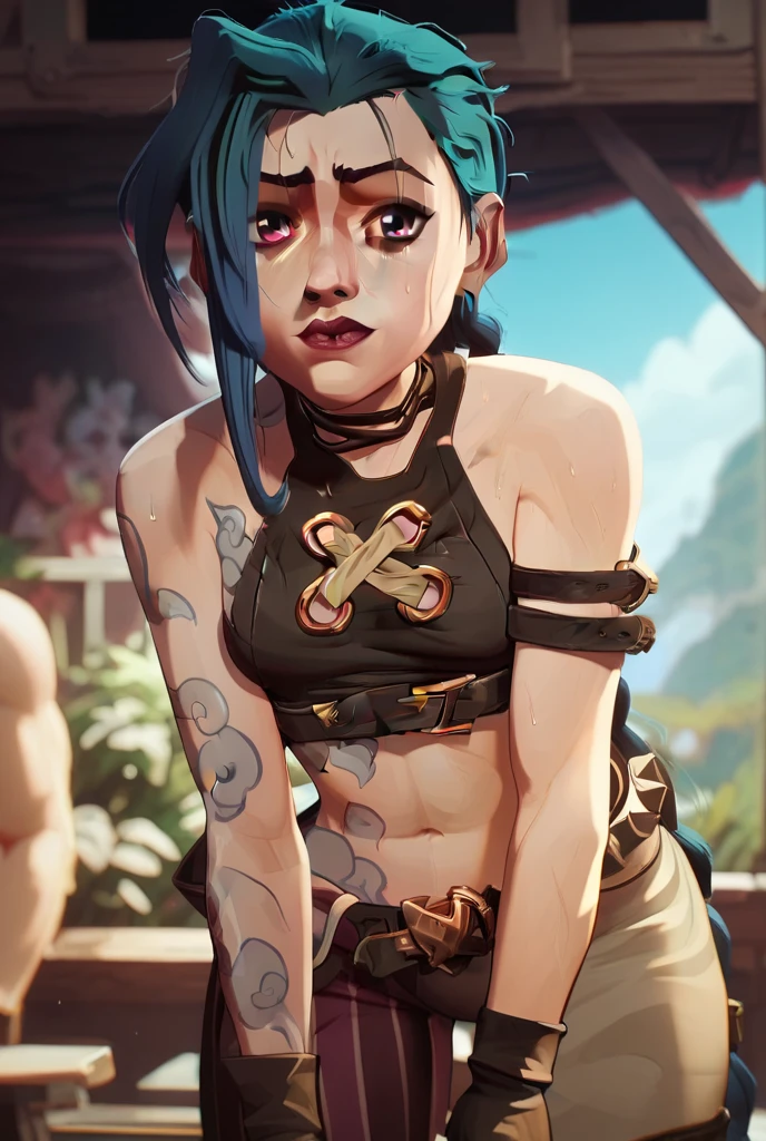 score up_9,score up_8,score up_7,best quality,super fine illustration,super detailed,8k,Wall art on the background wall, Summer Day in the slums with a punk vibe,
BREAK
Tattoos all over his body, piercings everywhere, a husband with a Mohawk, tongue hanging out, crouching with a crazy look on his face. He carries a bat with nails driven into it on his shoulder.
BREAK
A wife with rainbow twin-tails, wide-eyed, holding a whip in one hand and blowing bubbles with chewing gum stands nearby.
BREAK
Wife also has tattoos all over her body, piercings here and there
