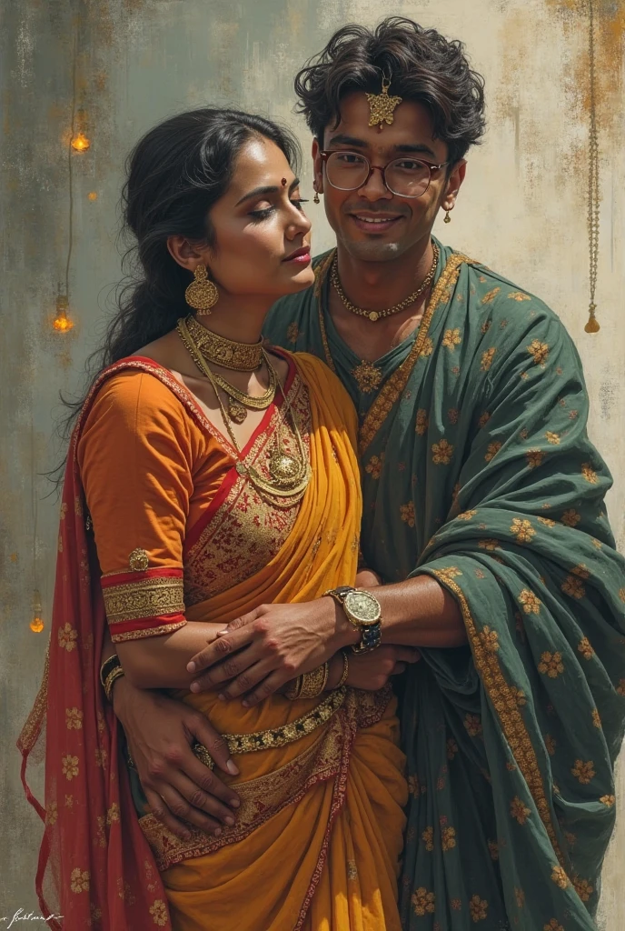 Make this photo anime, handsome boy and sexy girl, realistic