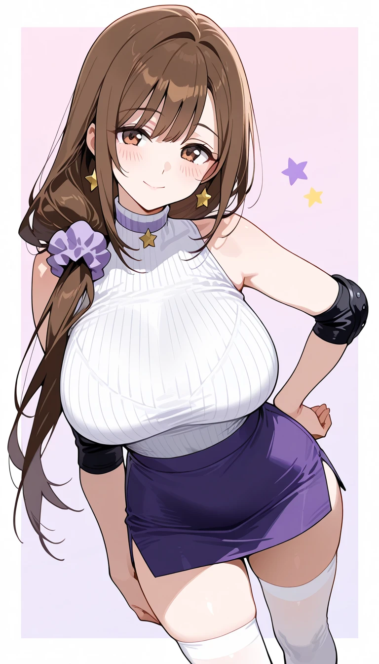 by by buta99, by chelodoy, by spikedmauler, by cervina7, solo, female, standing, looking at viewer, ((hair, snout)), smiling, lips, eyelashes, eyeliner, big breasts, cleavage, canine, , light brown fur, chocolate labrador, domestic dog, pink eyes, sexy, light brown hair, long light brown hair, skinny, small waist, super skinny,huge thighs, huge ass, tits, kawaii, kawaii sparkles, sexy, action pose, braids emote, fairy clothes, showing emotion, pink Princess, paws, sparkly background, big eyes, anime girl, pink eyes, whimsical, white shirt, pink frilly mini skirt, shiny, kawaii, straight on, soft,