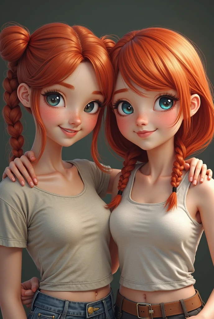 redhead twins ten years old realistic gym