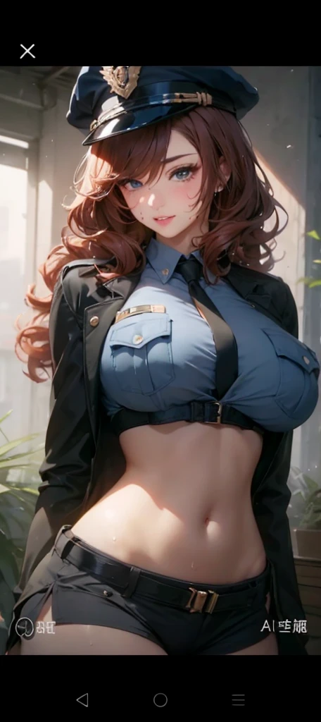 (masterpiece:1.2, highest quality, 8K, advanced details), (realistic, photorealistic:1.4), beautiful illustrations, 
looking at the viewer, whole body, Front view:0.6, 
1 female, 23 years old, Japanese, ((brown hair chignon:1.5)), blown hair, ((height: 169 cm, C cup breasts:1.3,Moderate abs, big ass)) 
beautiful hair, beautiful face, beautiful and detailed eyes, (gray eyes:1.3), beautiful clavicle, beautiful body, beautiful breasts, beautiful thighs, beautiful feet, beautiful fingers, perfect ???????:1.3, perfect ???????
(downtown)
((policewoman costume:1.7, choker:1.6)) 
((Grasp the hem of the skirt with your right hand, Put your left hand on your chest, stand with legs apart:1.3)), 
(Look at the viewer while blushing:1.3)