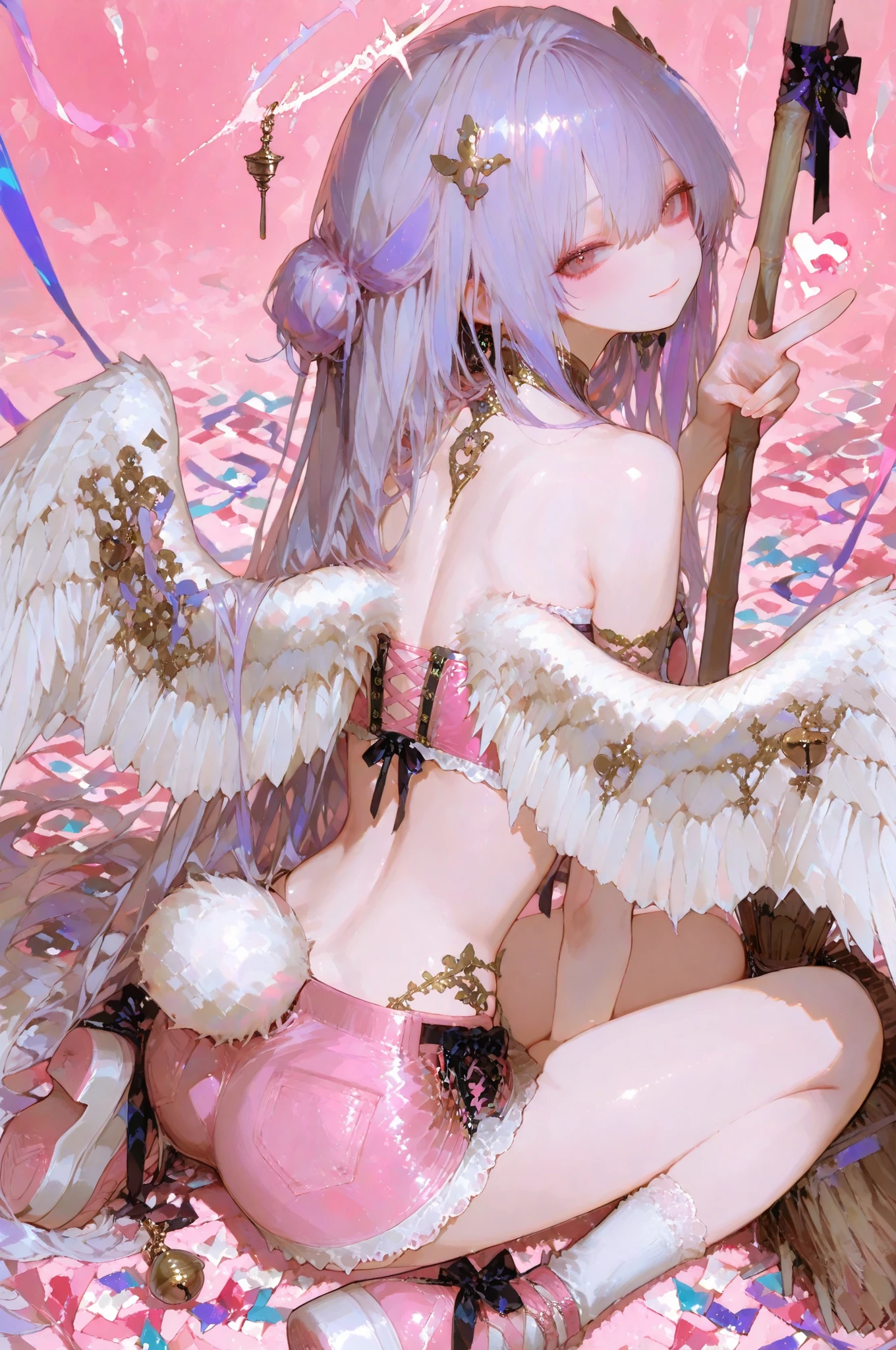 Blue Archives Mika Misono, costume nude, Not edited, big bust, detailed nipples, Detailed genitalia, long flowing hair, no bra, no panties, exposed body, slim body, 5 fingers,Animation Art Style, 8K