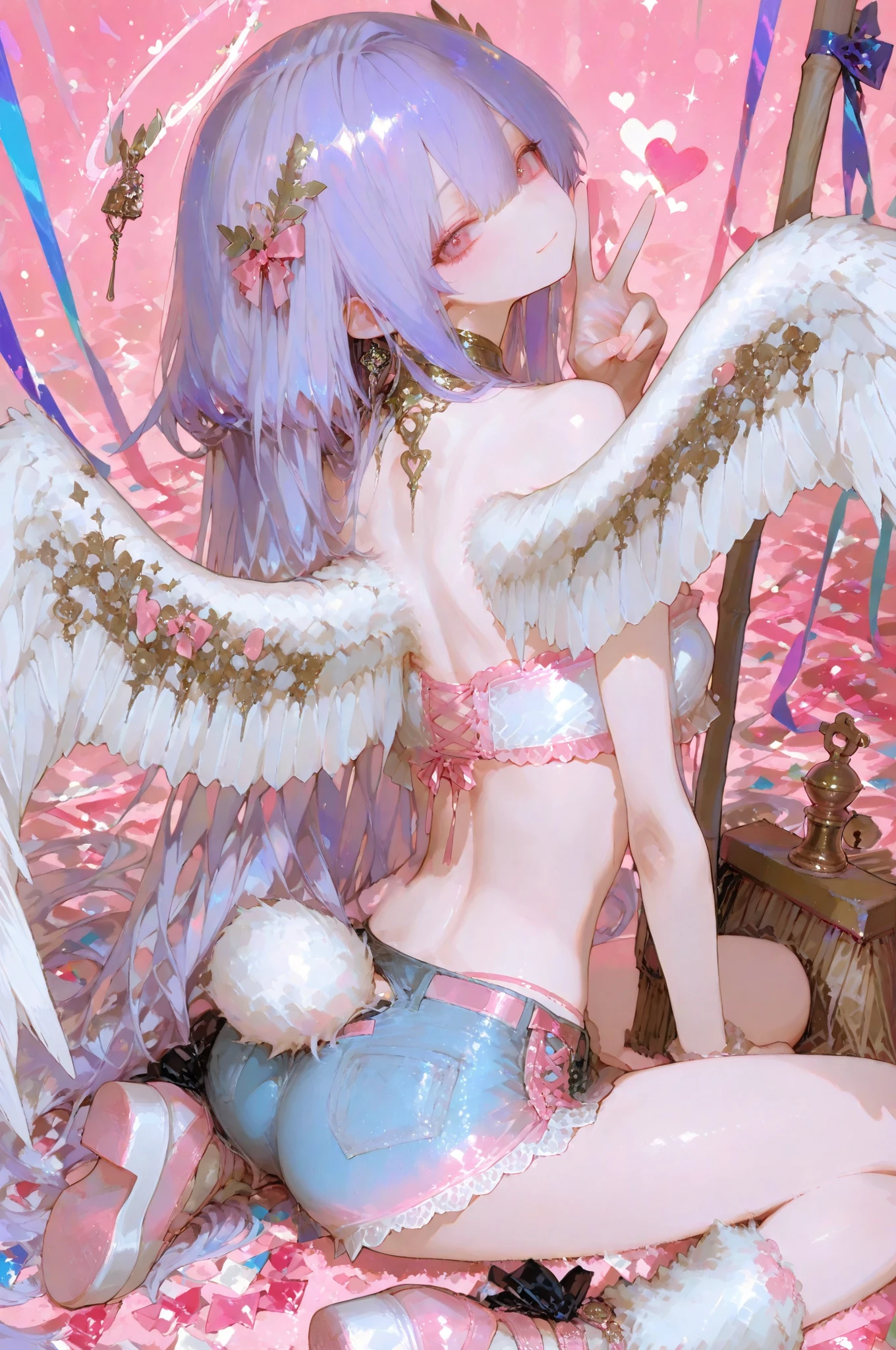 Blue Archives Mika Misono, costume nude, Not edited, big bust, detailed nipples, Detailed genitalia, long flowing hair, no bra, no panties, exposed body, slim body, 5 fingers,Animation Art Style, 8K