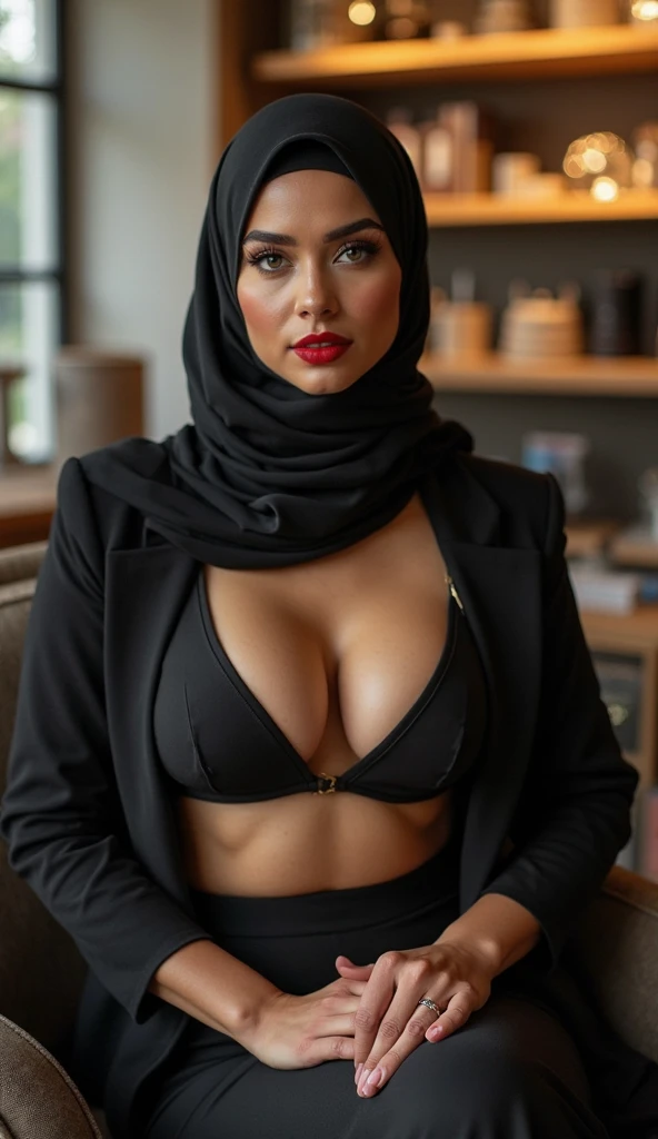 128K HDR, hight resolution, (masterpiece, Best Quality, hyper realistic photography), ((1girl in)), (Super sexy MILF:1.2, realistic MILF face:1.2, 43age), Woman with mix American-Indonesian Descent, slim body, Cool Beauty Face, nerd woman wearing glasses, (Hijab, Detailed Five Fingers), (ultra gigantic cleavages:1.35 breast  Out Of Clothes :1.5 , realistic police officer uniform:1.5, Unbuttoned:1.15, gun belt), hyper detailed mature face, ultra detailed mature skin texture, (In a realistic abandoned buildings:1.3, Dark atmosphere:1.25), ((being tied up at Table)), after Being Rape Scene.