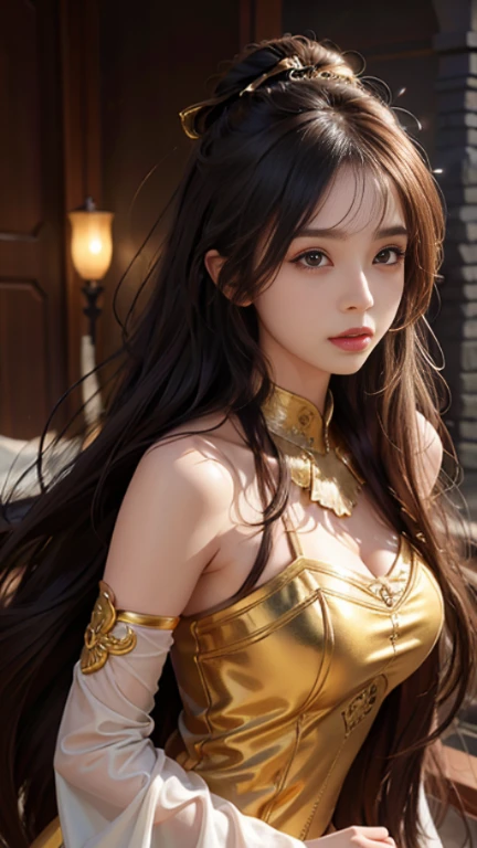 Best Quality, Full Body Portrait, Cinematic Texture Shot, Exquisite Face, Beautiful Face, 20 Year Old Woman, Smiling, Slim Figure, Small Bust, OL Uniform, Office Wear, Black Stockings, Interior Scene, Office, Seated, (Best Quality,hight resolution,Masterpiece:1.2),HDR,Ultra-detailed,Realistic,Photorealistic:1.37, Girl with long hair, red eyes, solo, white long dress, Irelia, looking at the viewer, white colored hair, bronya, lips, corner, symmetric eyes, medieval background, (1girl:1.3), solo, official art, unified 8k wallpaper, super detailed, beautiful and aesthetic, beautiful, masterpiece, best quality, raw, masterpiece, super fine photo, best quality, super high resolution, photorealistic photo, sunlight, full-body, amazingly beautiful, sexy, hot body, dynamic pose, delicate face, perfect eyes, she is wearing berserker suit, long blue hair, holding very artisan knife, blue and gold color scheme, detailed face, detailed complex busy background, messy, gorgeous, milky white, highly detailed skin, realistic skin details, visible pores, sharp focus, volumetric fog, 8k UHD, DSLR camera, high quality, film grain, fair skin, photo realism, lomography, huge castle,