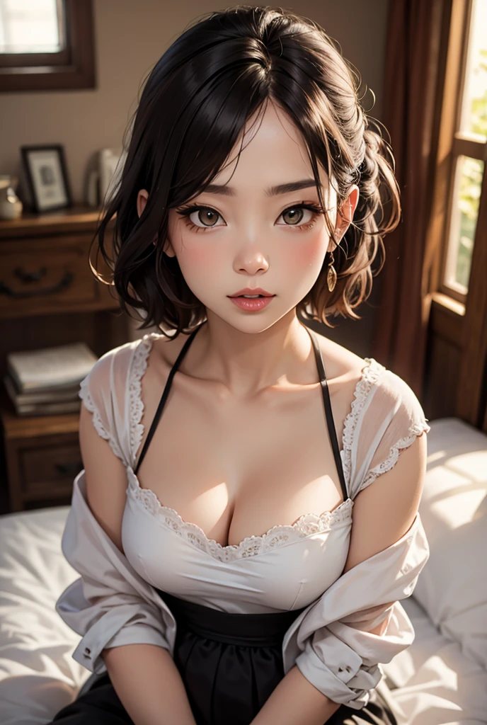 photorealisim、top-quality、超A high resolution、a picture、Photo of an exquisitely beautiful Nordic-born girl、Extraordinary beautiful girl、Highlights of cheek luster、Detailed cute and beautiful face、(pureerosface_v1:0.008)、Beautiful bangs、18year old、Neat and clean woman、1 persons、Glowing white shiny skin、Bangs between the eyes、shiny and beautiful hair、Silky hair、finer hair、High-definition eyes、Beautiful, Bright and clear, Large green-gray eyes shine charmingly、eye liner、Double eyelids、Full body like、dismay、red blush、embarrassed from、glares、White underwear、Exposed cleavage、full of sweat、Masturbation behavior、open one's legs、Open knees、Open your crotch、（High School Uniform:1.8）、After-school classroom、Sitting on a desk、cinematric light、