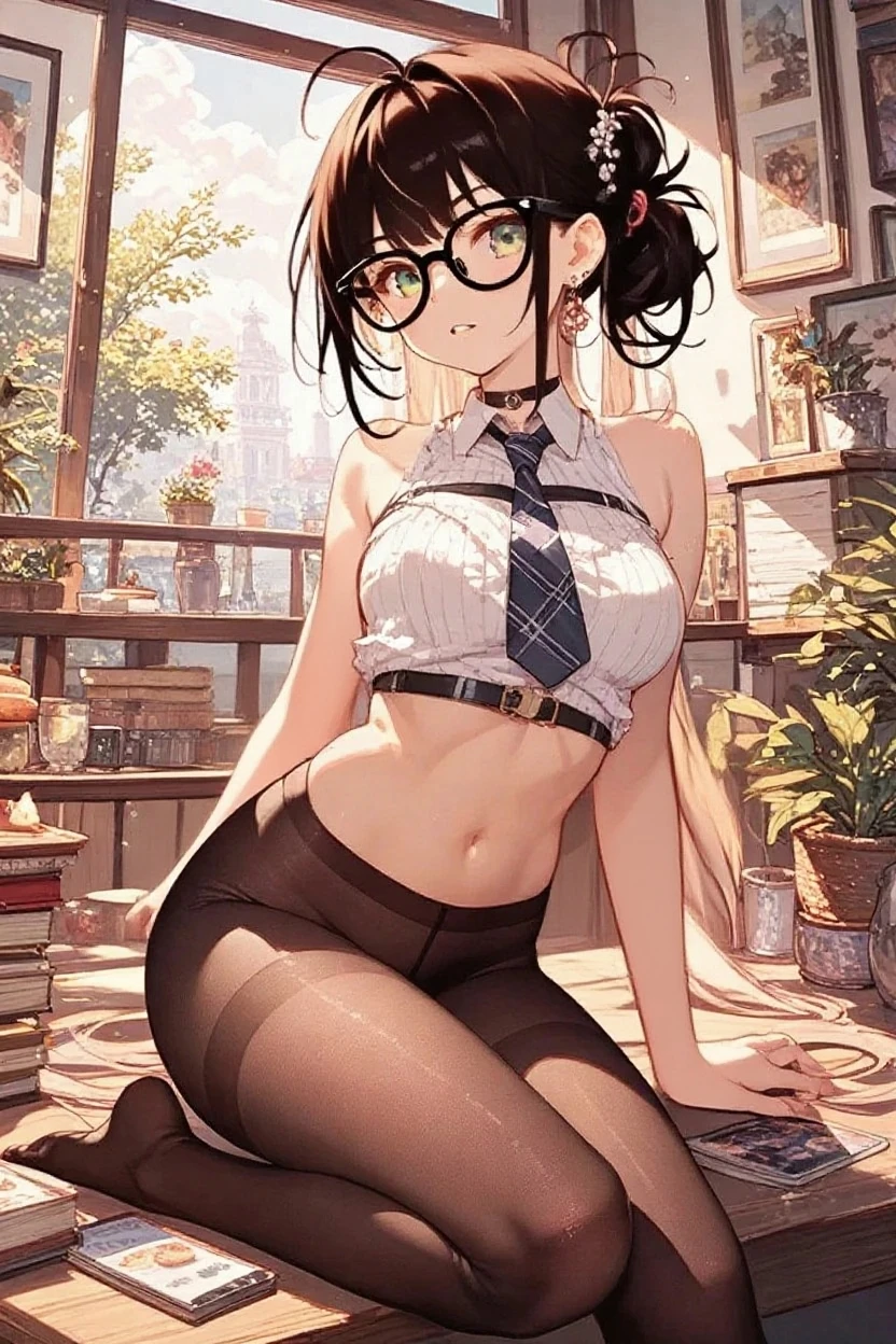 (Best Picture Quality, 4K, High Quality, Masterpiece:1.2), ((Masterpiece)), High Detail, High Quality, (HDR,16k, RAW Beautiful Girl Portrait, Best Picture Quality, Masterpiece:1.2), (Ultra-Definition Illustration), nsfw, milf, teacher, school, classroom, seductive, sleeveless knit, studio, shortcut hair, extremely beautiful, tight skirt, glasses, pantyhose,
