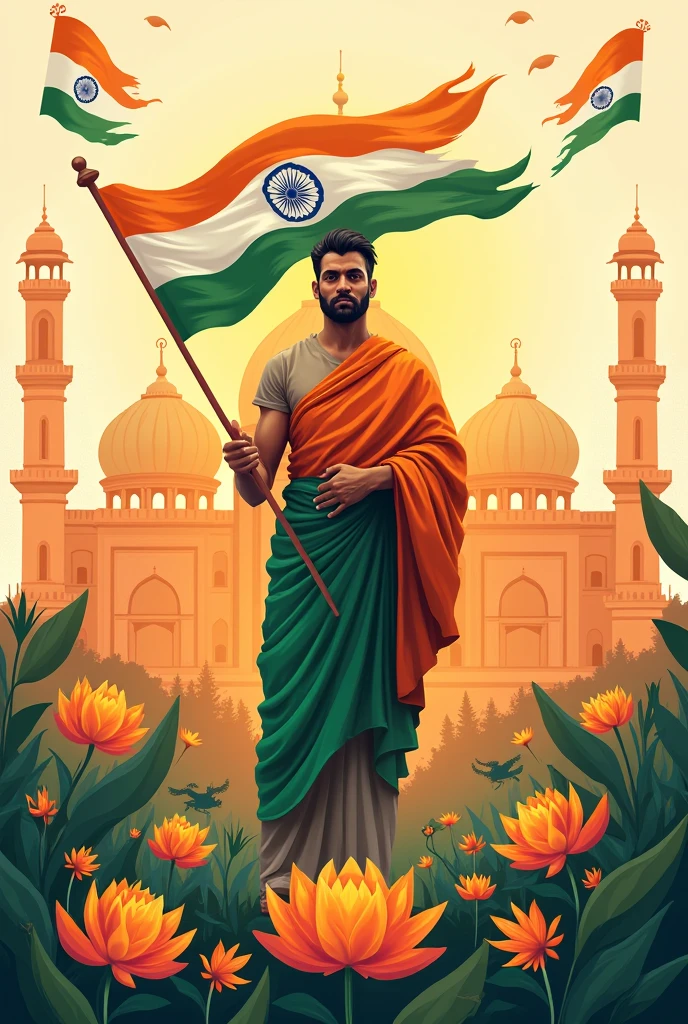 Independence day Indian with map image