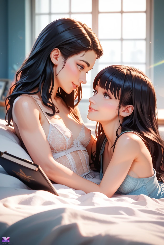 The couple are smiling and happy, and their bodies are intertwined in a way that suggests intimacy and connection. --auto --s2