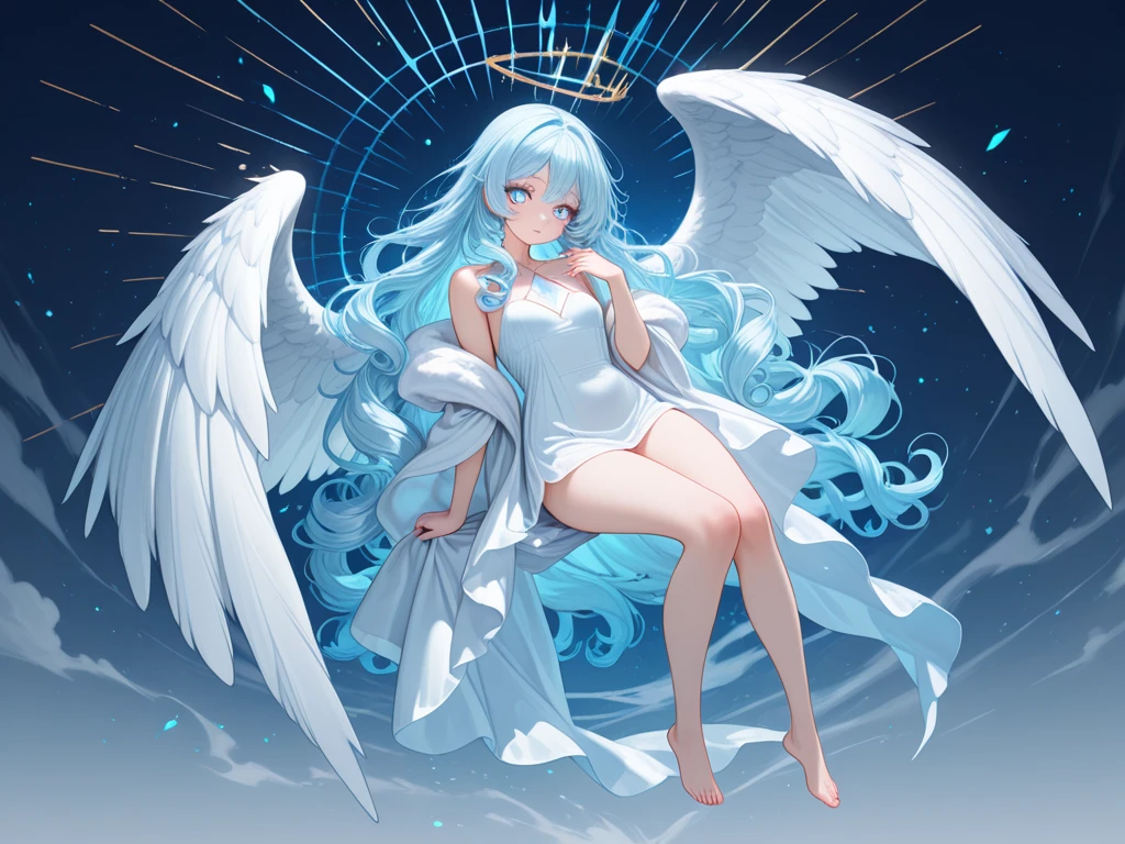 masterpiece, Best quality, AltSiaV4, 1 white body, not a human, solo, wings, пернатые wings, wings an angelа, an angel, multiple wings,