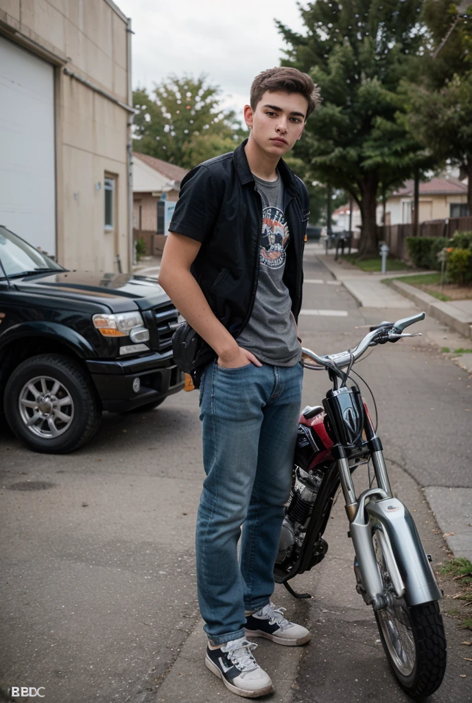 Boy with bike background bikes high deatail