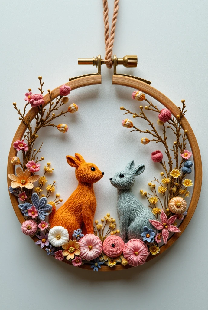 Embroidery pattern for a round hoop for a baby boy's room: drawing of three seated horses