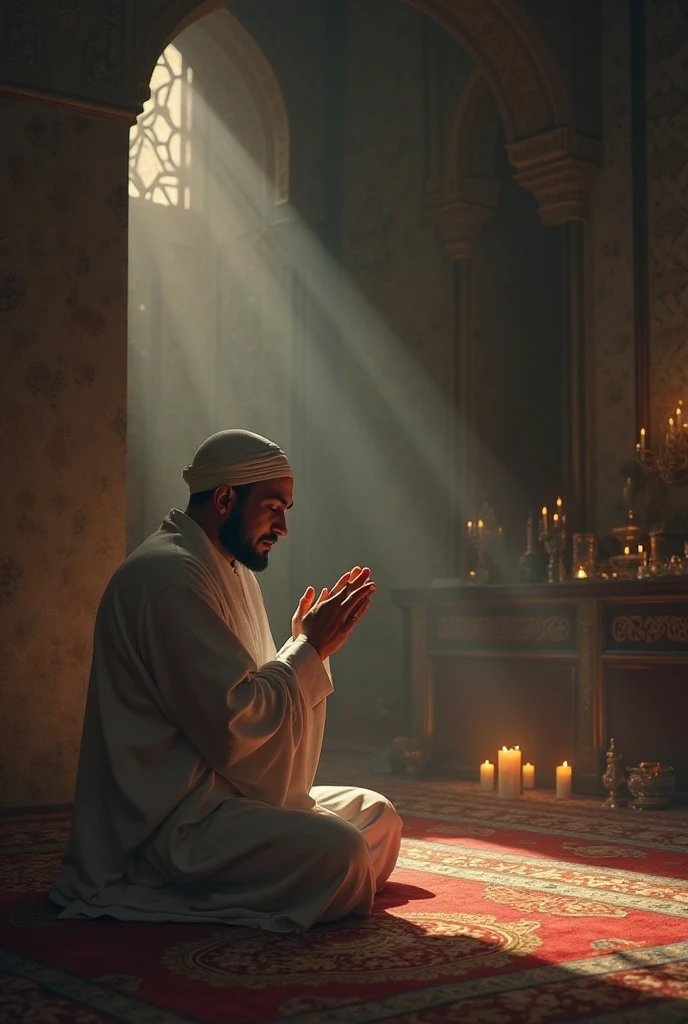 A Muslim praying to God