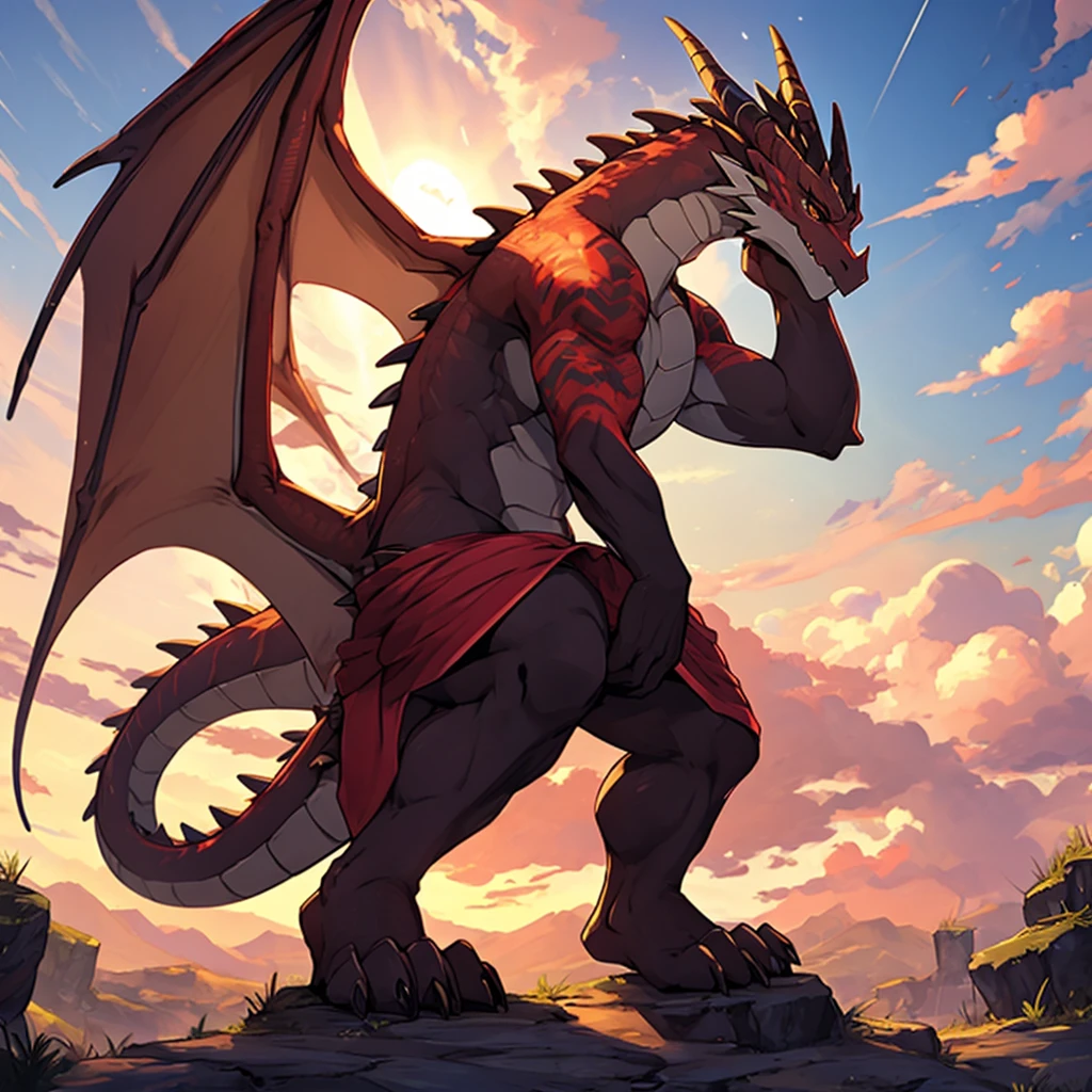dragon,alone,paw,teeth,crawler,chest muscles, peak, teethAdult,alone,dragon tail,sit down,meditate,4K,best quality,HD,whole body,paw,naked,looking at the audience,chest muscles, pink nipples, Six-pack abs,biceps,pride,soft shadow,majestic,Detailed face,HD eyes,keen vision,eyes sparkling,Gorgeous,brave,confident smile,Strong,Mature,wilderness,ruins,river,Blue sky and white clouds,The sun shines,With wings,With wings