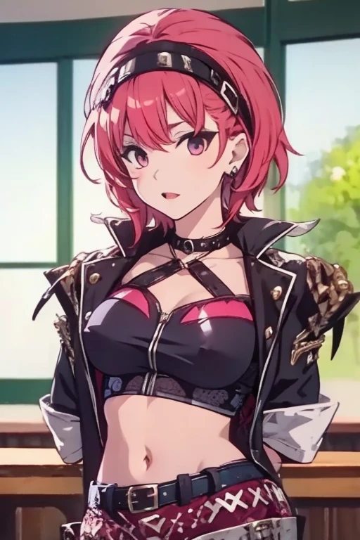 (Best shadow:1.1), Large breasts, Beautiful concept illustration, (Extremely fine and beautiful:1.1), (Perfect details:1.1), Masterpiece, Best quality, (Extremely detailed Cg Unity 8K wallpaper), attractive legs, barefoot, happy, (busty), (perky) (large ass) (bubble butt), AGGA_ST003, human_feet, (purple eyes:1.5, pink poison, messy hair, black hair, low cut shirt, shirt, tight shorts that show off ass, in one piece, pyradef, sadistic smile, feet, toes, full body, sexy legs, large thighs, juicy thighs, hair between eyes, on a pirate ship, (fuuko) jacket, open jacket,