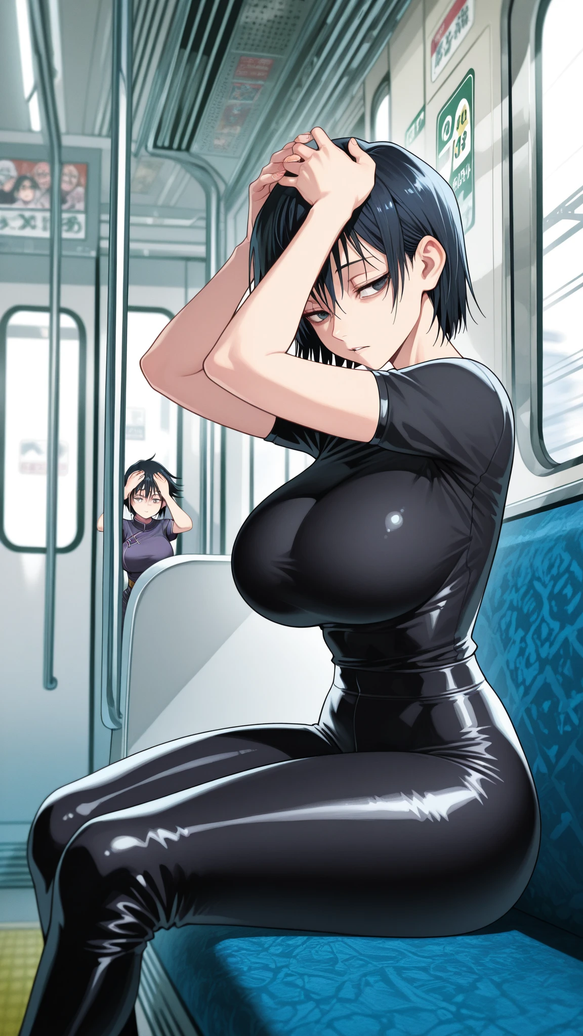 (masterpiece、Highest quality), ((flying debris:1.4, Highest quality)), (( Highest quality)), (Realistic photos:1.4)、 (超High resolution:1.2), High resolution、完璧なmasterpiece, Highest quality, Get used to it chest, 柔らかくdim照明, addition_Get used to it, Good lighting、very Get used to it、very Get used to itCGユニティ8Kでの壁紙、An illustration、((美しくGet used to itな顔))、( ((Super Get used to it )))、High resolutionAn illustration、Side lighting、((An illustrationベスト))、High resolutionの目、Perfect lighting、(Browsing Caution:1), (((masterpiece))), (女の子1 person)、(1 person)、Focus Only、Glowing Skin、((((in the train、Sitting、1 person、dim))))、(((Tank top、Black trousers)))、(((Tank top、Cowboy Shot)))、 Lady、Mature Woman、anime、(((Sitting)))、brown 、Areola、 (((Detailed character sheet, Short, wrist-length black gloves、Tank top、3/4 Views)))