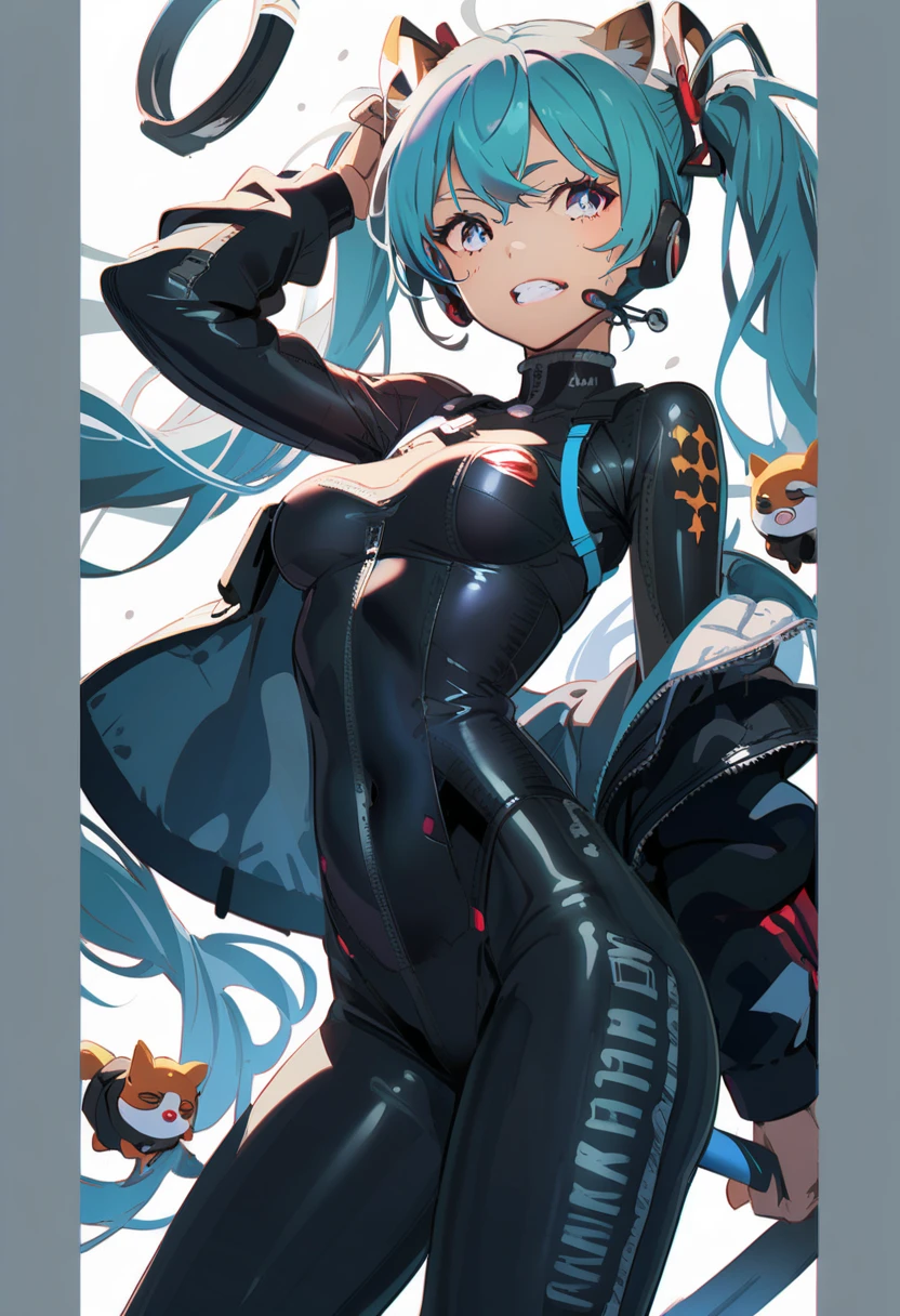 anime character with blue hair and black catsuits posing naked, 2 b, 2b, blue and black, tensei shitara slime datta ken, black and blue, rem rezero, gynoid body, commission for high res, thicc, tracer in a skintight dress, with blue skin, rogue anime girl ayanami rei