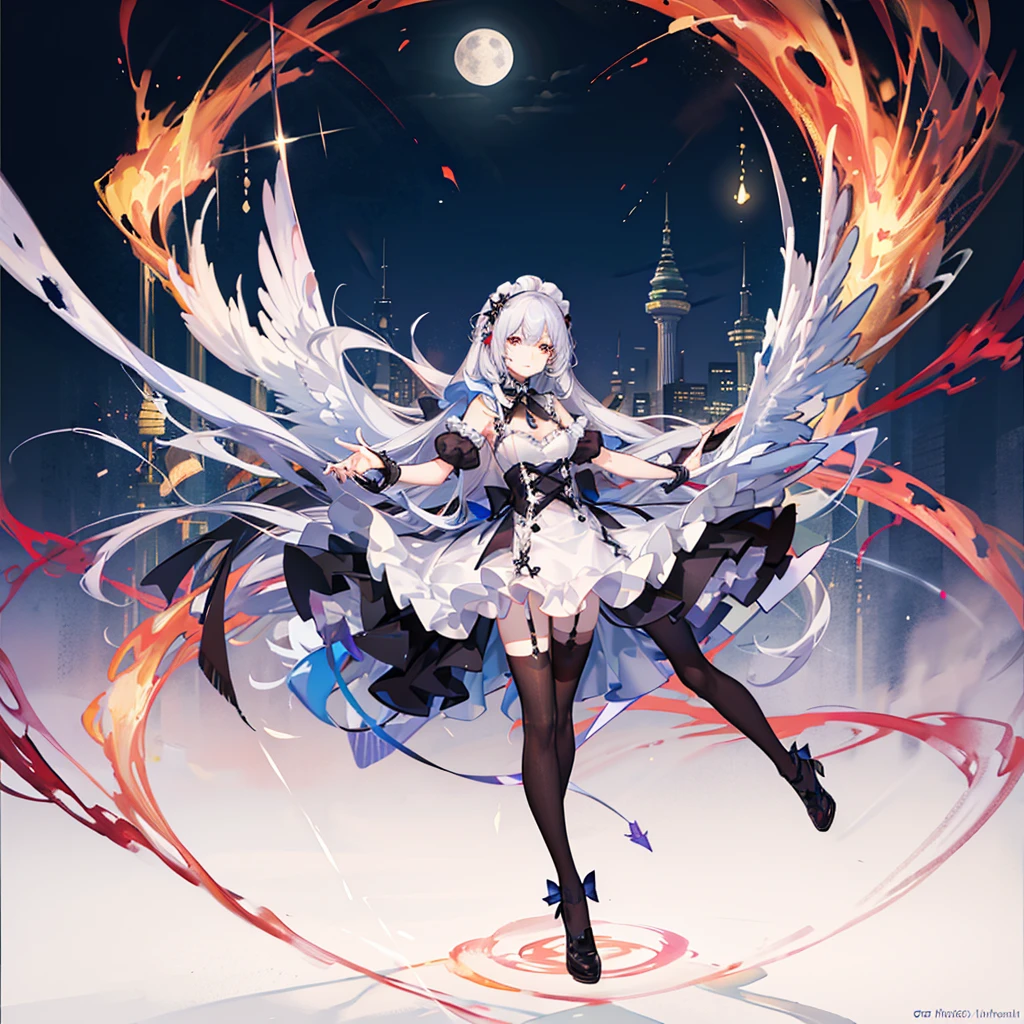 absurdres , highres, ultra detailed, (1girl:1.3), BREAK, fantasic dress, headwear, BREAK, light persona, dark persona, mind control, fractal, full body, ceiling, Artistic Background, blue Bioluminescence, Geometric, Organic, blessing, favor, exalted, sublime, noble, unfolding, unraveling, antigravity, antimatter, guardian angel, holy, sacred, spiritual, dignified, red Bioluminescence, flower, holographic wings, on Magic circle, Photon, butterfly, scales, galaxy, BEARK,