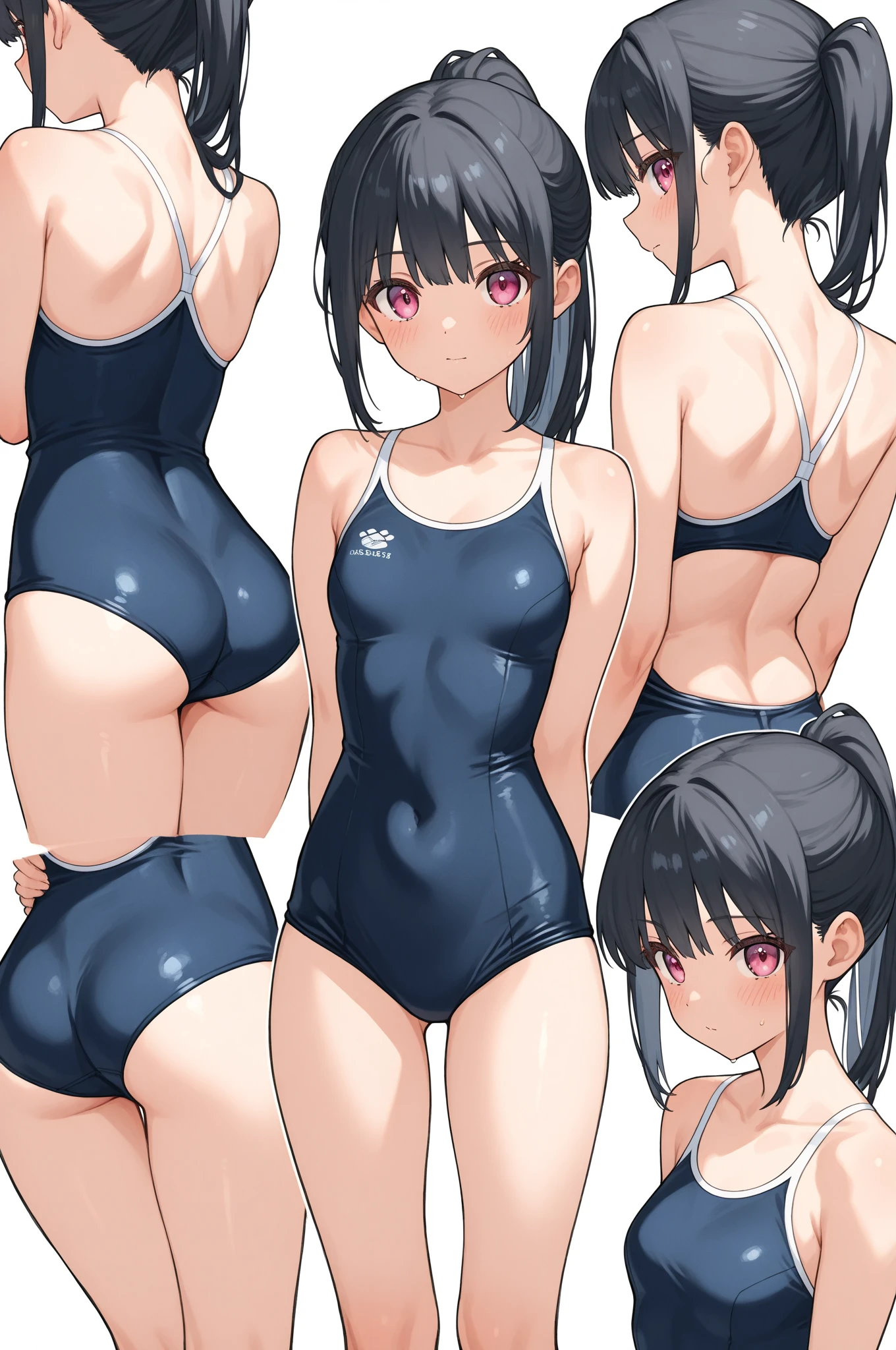 best quality, ultra-detailed masterpiece, dia kurosawa, one-piece swimsuit, pantyhose,