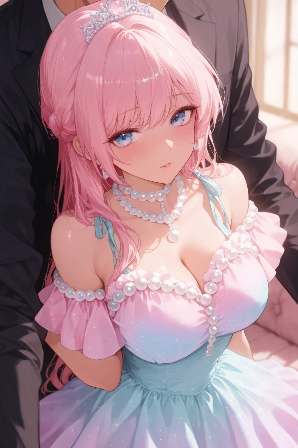 group of little princesses,5Girls, (in the bedroom), Various hair styles, harem, He wore a wedding dress., nighttime, detailed face, , short skirt, mule, Sleeveless , Show your armpits, nighttime, starry nighttime,((big breasts)),see nipples,(large areolae:1.4,pink,มองsee nipplesได้ชัดเจน.), Fissure of Venus,Highest quality、Highest picture quality、Masterpiece
