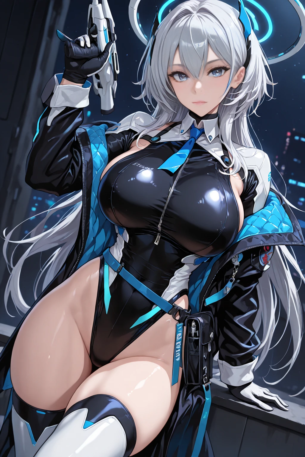 Closeup shot, Best quality, masterpiece, ((1girl, solo:1.2)), tall, beautiful, wearing a sexy halter neck sleeveless dress, mature, attractive, cool, edgy, dominating, evil, rich, stylish, cleavage, big boobs, model, seductive